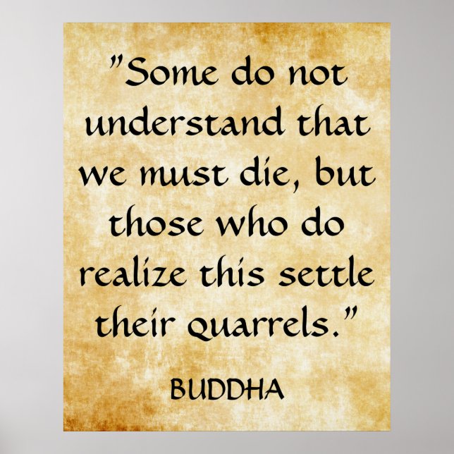 Gautama Buddha's Inspirational Quote Poster (Front)
