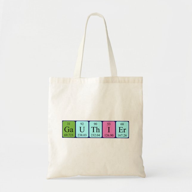 Gauthier periodic table name tote bag (Front)
