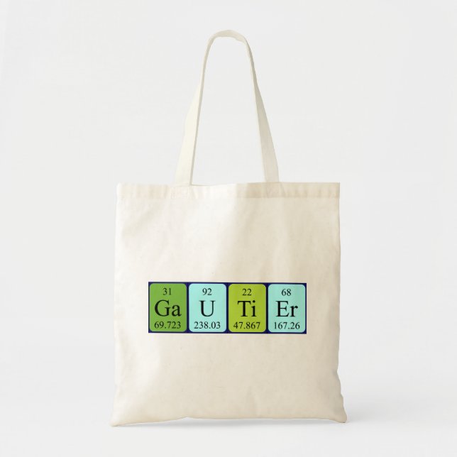 Gautier periodic table name tote bag (Front)
