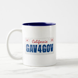 Gav 4 Gov License Plate Two-Tone Coffee Mug