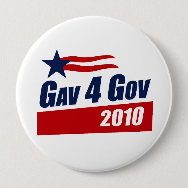 Gav for Gov 2010 Pinback Button (Front)