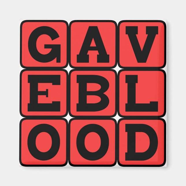 Gave Blood, Donor's Decree Magnet (Front)