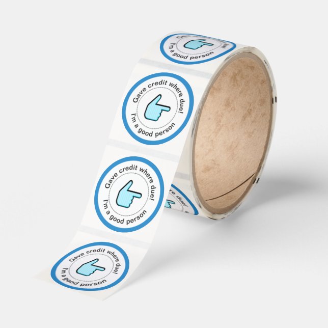 Gave Credit Badge Classic Round Sticker (Roll)