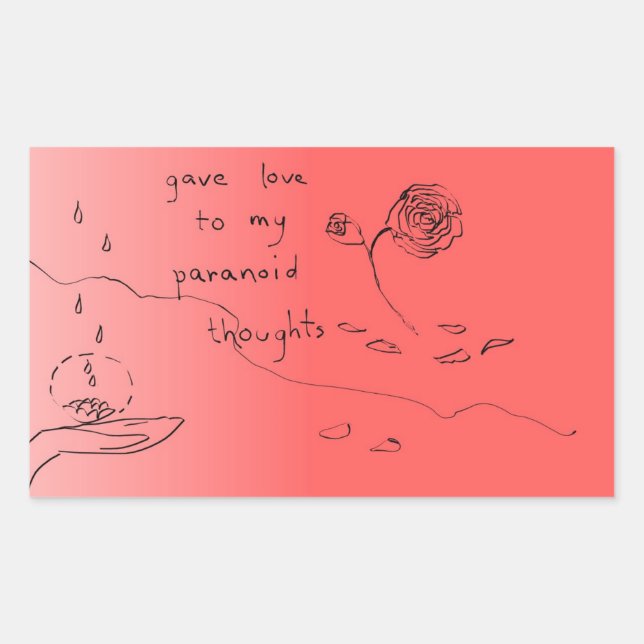 gave love rectangular sticker (Front)