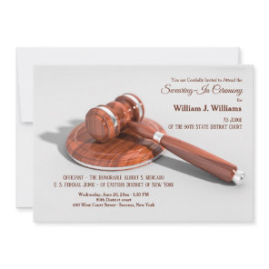 Gavel and Sound Block Swearing-In Invitation