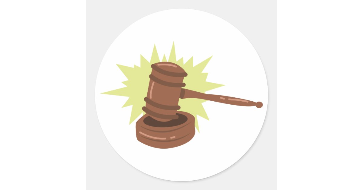 Gavel Classic Round Sticker Zazzle