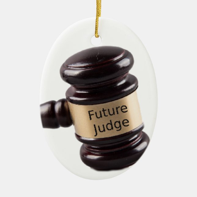 Gavel Design For Aspiring Judges And Lawyers Ceramic Ornament (Front)