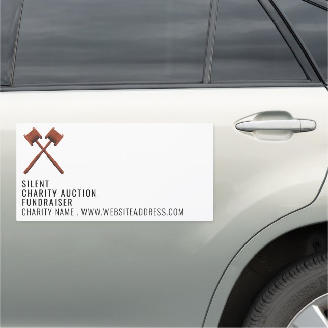 Gavels Logo, Silent Charity Auction Event Advert Car Magnet (In Situ)