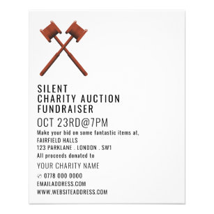 Gavels Logo, Silent Charity Auction Event Flyer