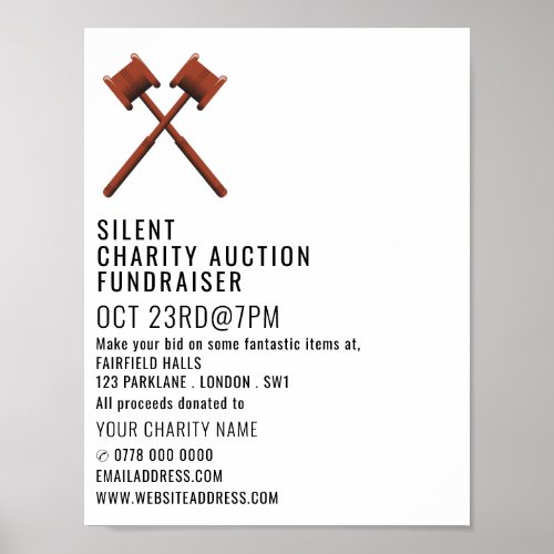Gavels Logo Silent Charity Auction Event Poster