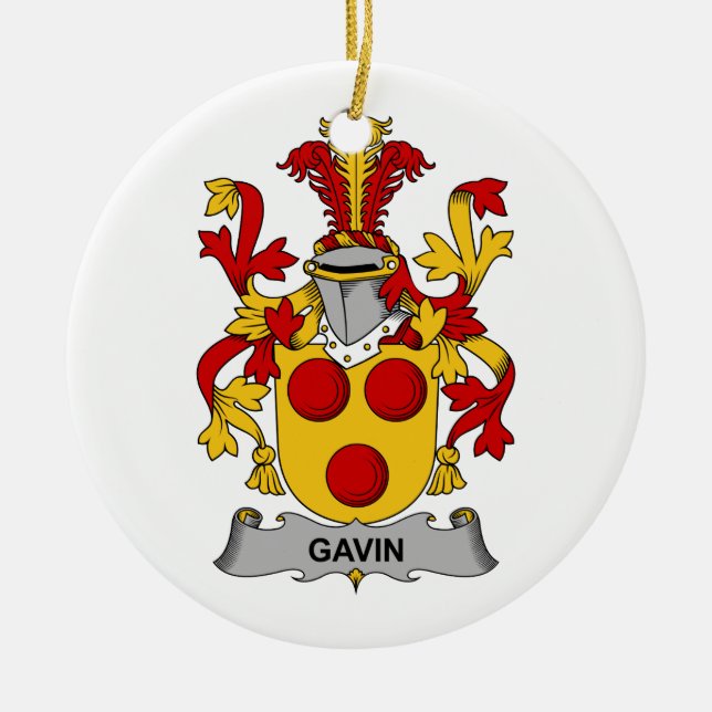 Gavin Family Crest Ceramic Ornament (Front)