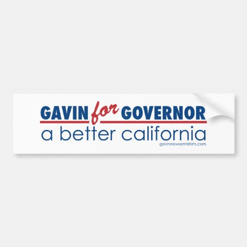 Gavin for Governor Bumper Sticker