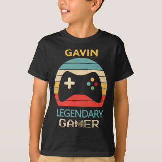 Gavin Name Gift - Personalized Legendary Gamer T-Shirt