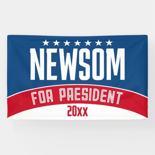 Gavin Newsom 2024 _ red white blue simple modern Banner