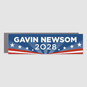 Gavin Newsom 2028 Bumper Car Magnet