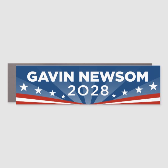 Gavin Newsom 2028 Bumper Car Magnet (Front)
