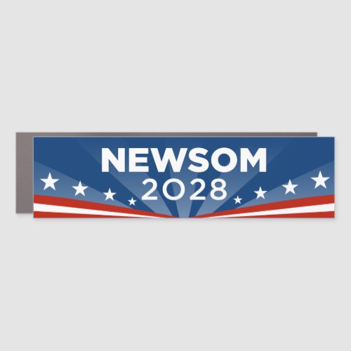Gavin Newsom 2028 Bumper Car Magnet