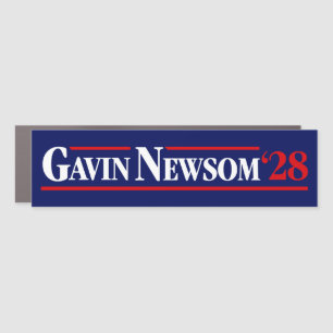 Gavin Newsom 2028 Bumper Car Magnet