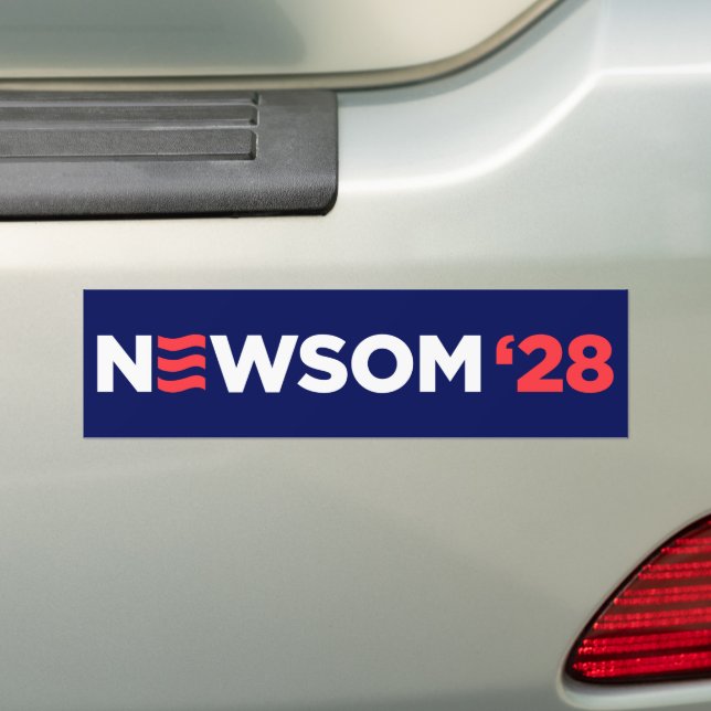 Gavin Newsom 2028 Bumper Sticker (On Car)