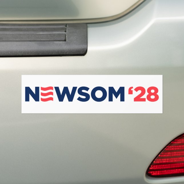 Gavin Newsom 2028 Bumper Sticker (On Car)