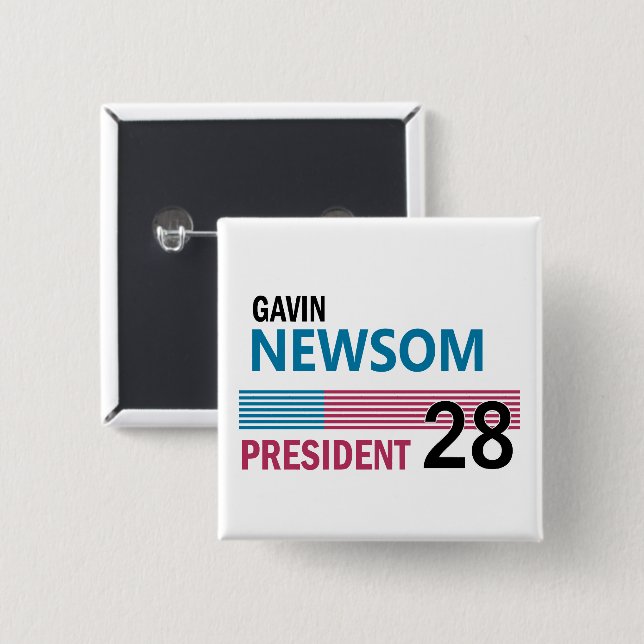 Gavin Newsom 2028 Button (Front & Back)