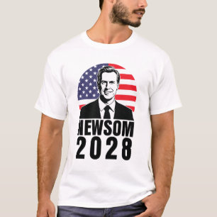 Gavin Newsom 2028 for President American Flag T-Shirt