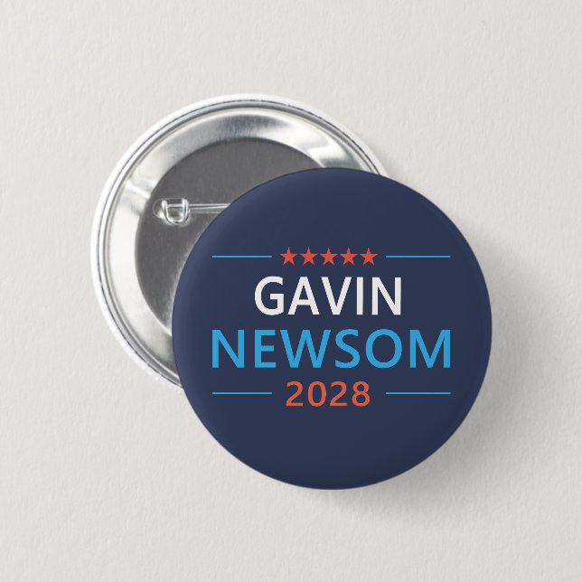 Gavin Newsom 2028 For President Button (Front & Back)