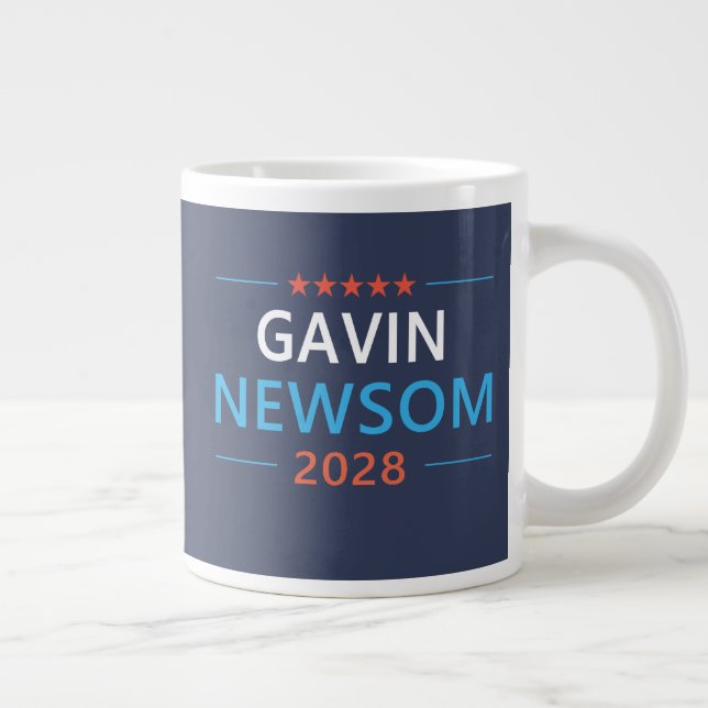 Gavin Newsom 2028 For President Giant Coffee Mug (Right)