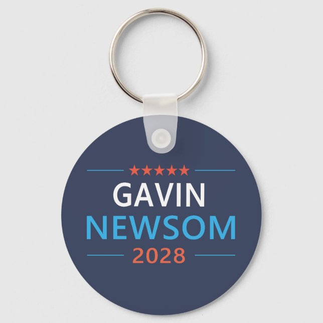 Gavin Newsom 2028 For President Keychain (Front)
