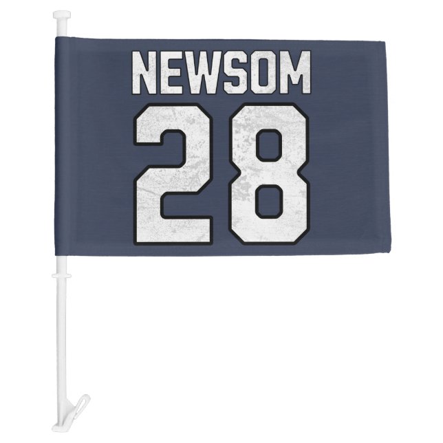 Gavin Newsom 2028 For President Number 28 Car Flag (Front)