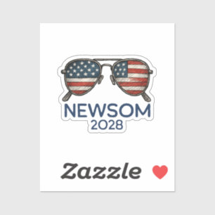 Gavin Newsom 2028 For President Sunglasses Sticker