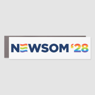 Gavin Newsom 2028 LGBTQ Bumper Car Magnet