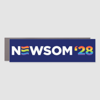 Gavin Newsom 2028 LGBTQ Bumper Car Magnet