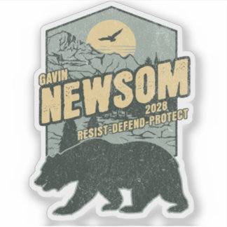 Gavin Newsom 2028 Resist Protect Defend Sticker