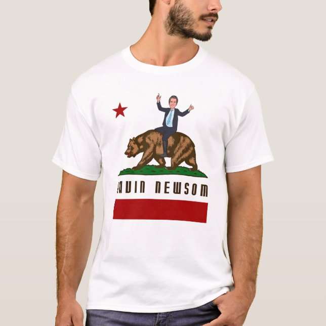 GAVIN NEWSOM CA FLAG T-Shirt (Front)