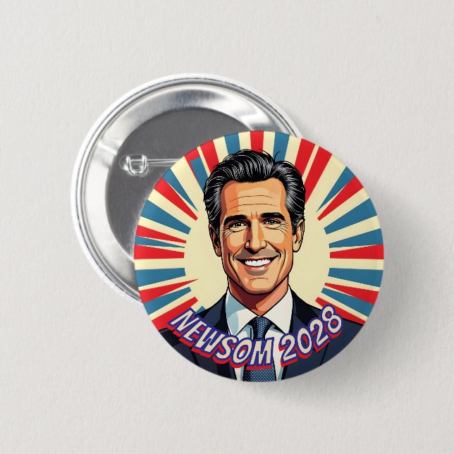Gavin Newsom | California's Favorite Governor Button (Front & Back)