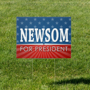 Gavin Newsom Campaign Stars and Stripes Sign