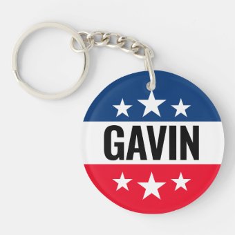 Gavin Newsom Campaign - Vintage Ike Design Keychain | Zazzle