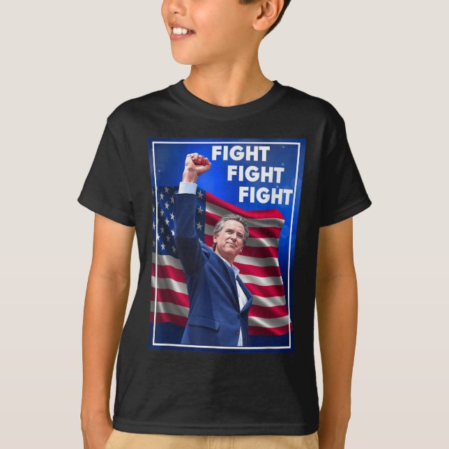 Gavin Newsom Fight Fight Fight, Funny Sarcastic Ga T-Shirt (Front)
