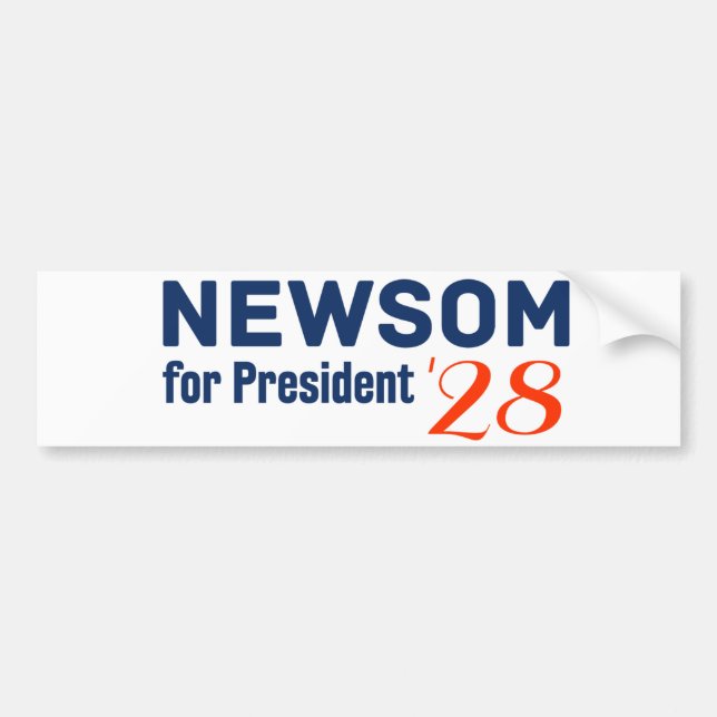 Gavin Newsom for President 2028 bumper sticker (Front)