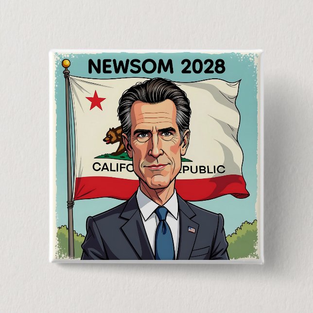 Gavin Newsom for President 2028 Button (Front)