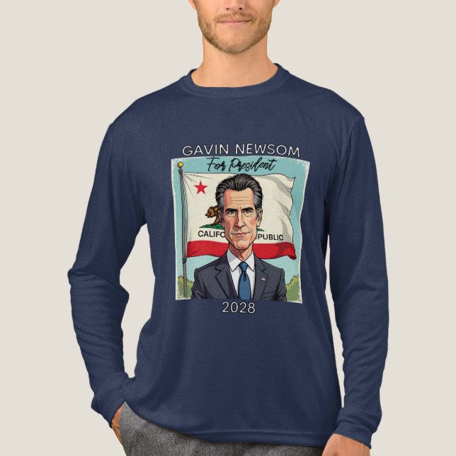 Gavin Newsom for President 2028 Tri-Blend Shirt (Front)