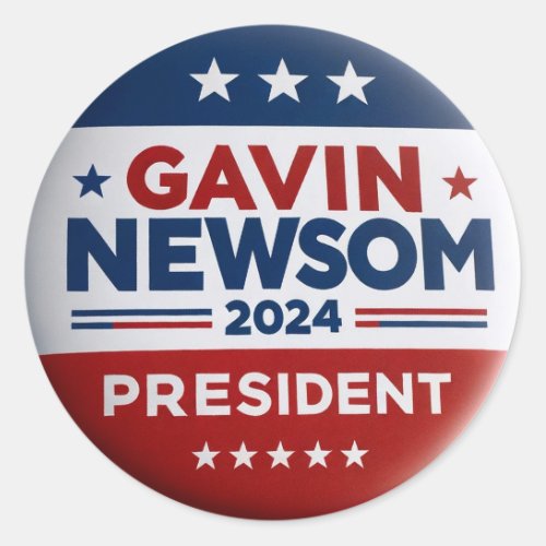 Gavin Newsom for President Classic Round Sticker