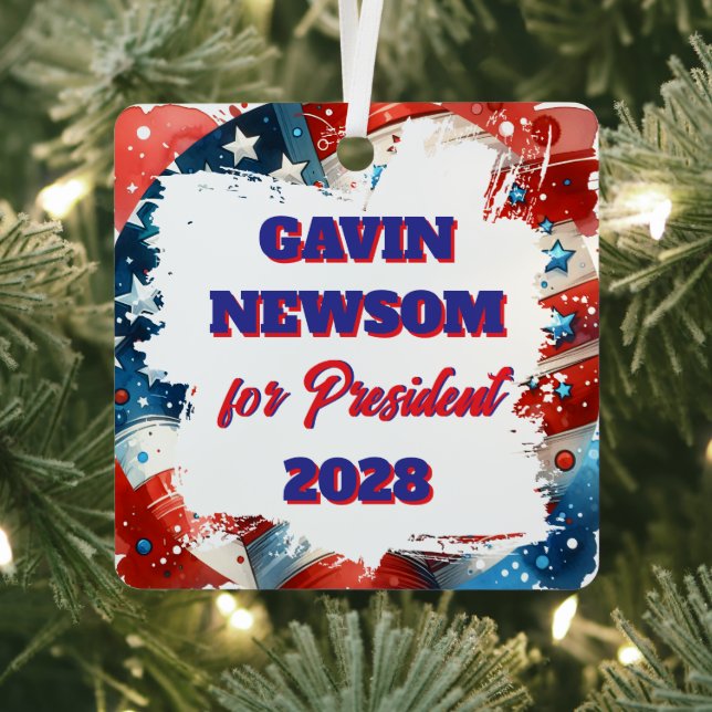 Gavin Newsom for President Political Metal Ornament (Insitu)