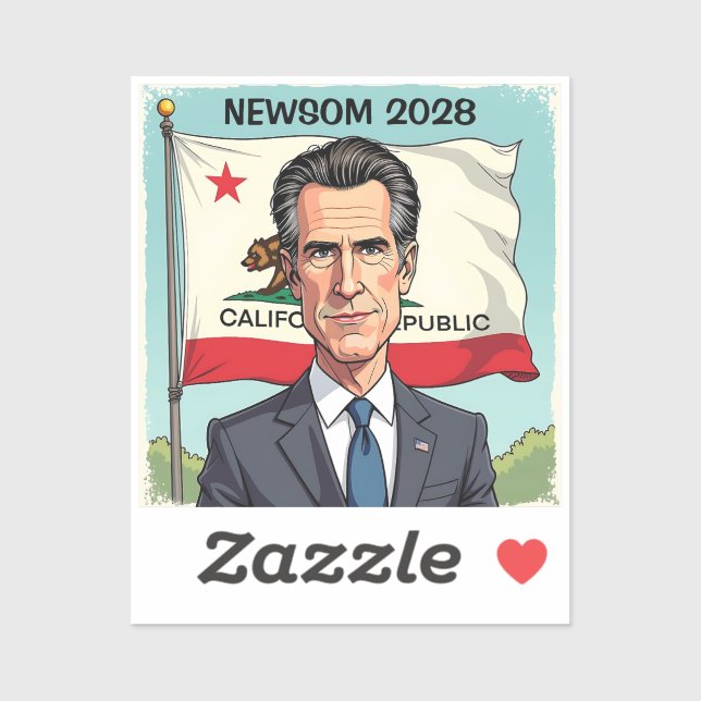 Gavin Newsom for President Political Sticker (Sheet)