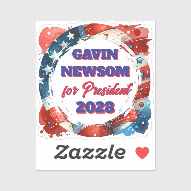 Gavin Newsom for President Political Sticker (Sheet)