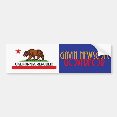 Gavin NEWSOM Governor 2018 Bumper Sticker