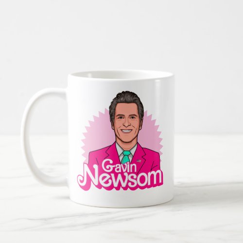 Gavin Newsom in Pink Coffee Mug