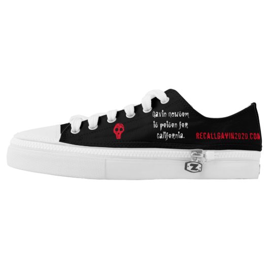 Gavin Newsom is poison for California Low-Top Sneakers (Left Shoe Outside)