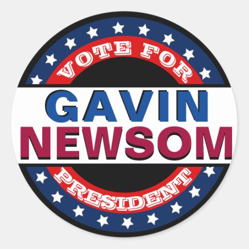 Gavin Newsom Template Classic Round Sticker